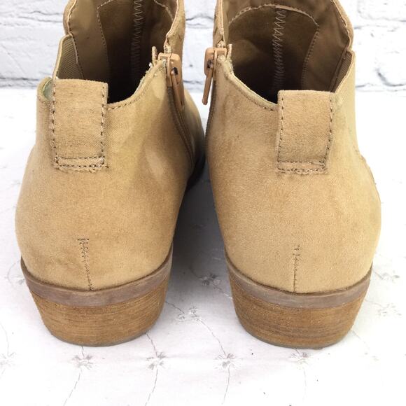 Carlos By Carlos Santana Cowgirl Faux Suede Low Heel Tan Western Bootie 7.5M - Picture 6 of 12